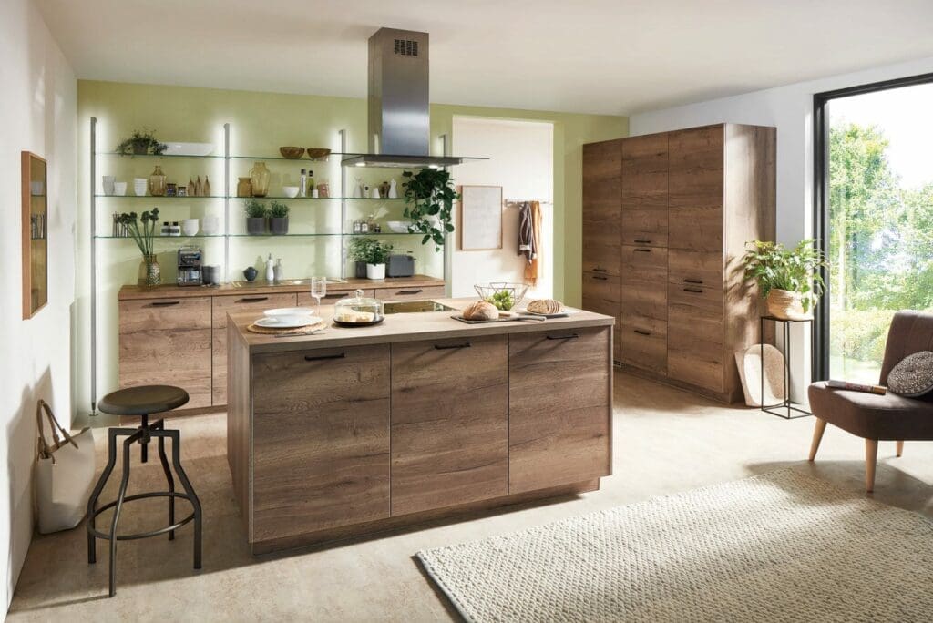 Nobilia Modern Wood Kitchen With Island 2021 | MAS Kuchen, Reading
