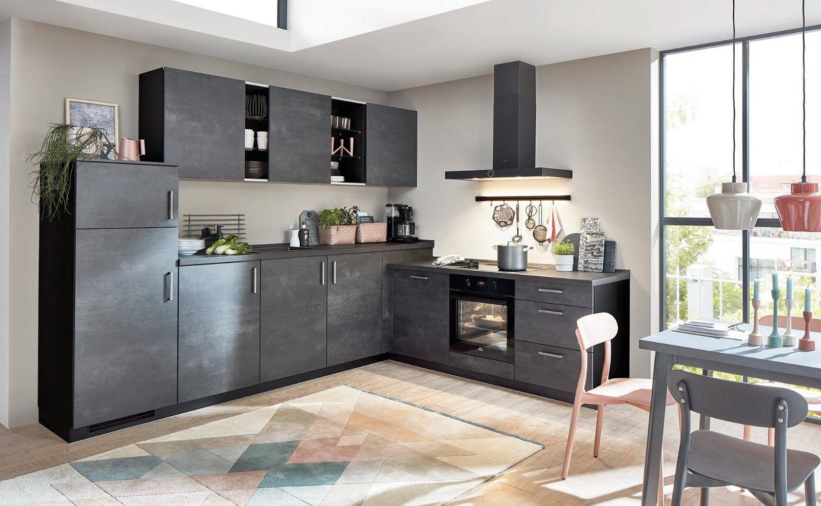 Nobilia Grey Modern L Shaped Kitchen 2021 | MAS Kuchen, Reading