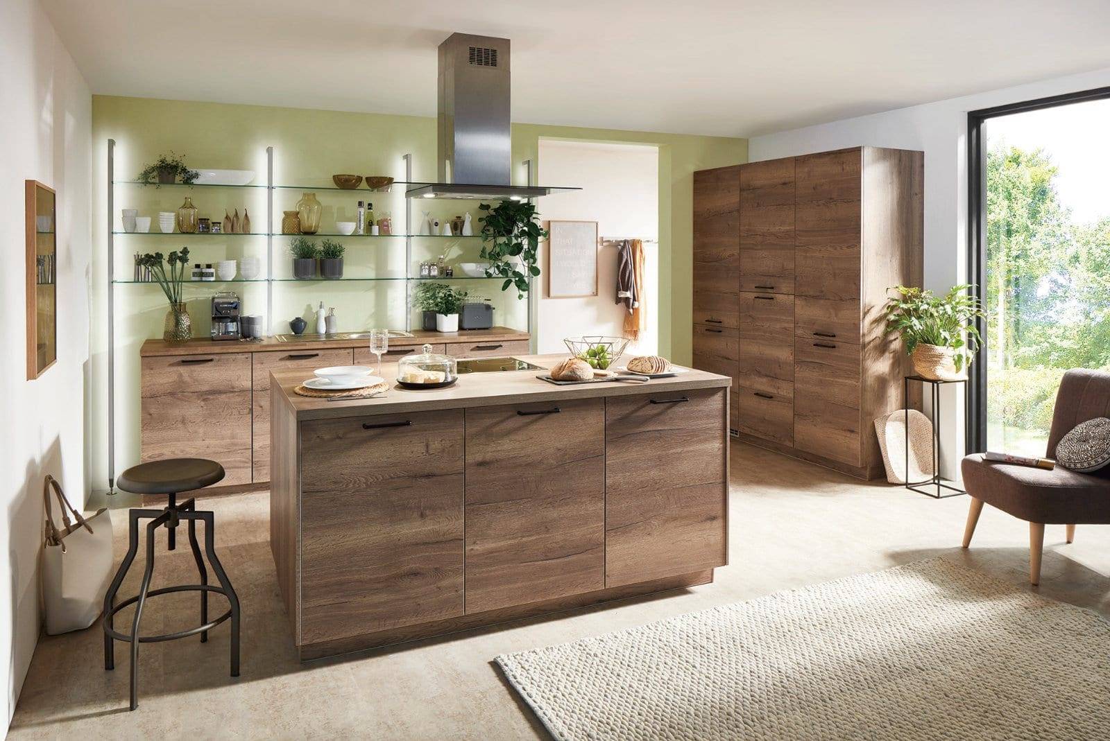 Nobilia Modern Wood Kitchen With Island 2021 2 | MAS Kuchen, Reading