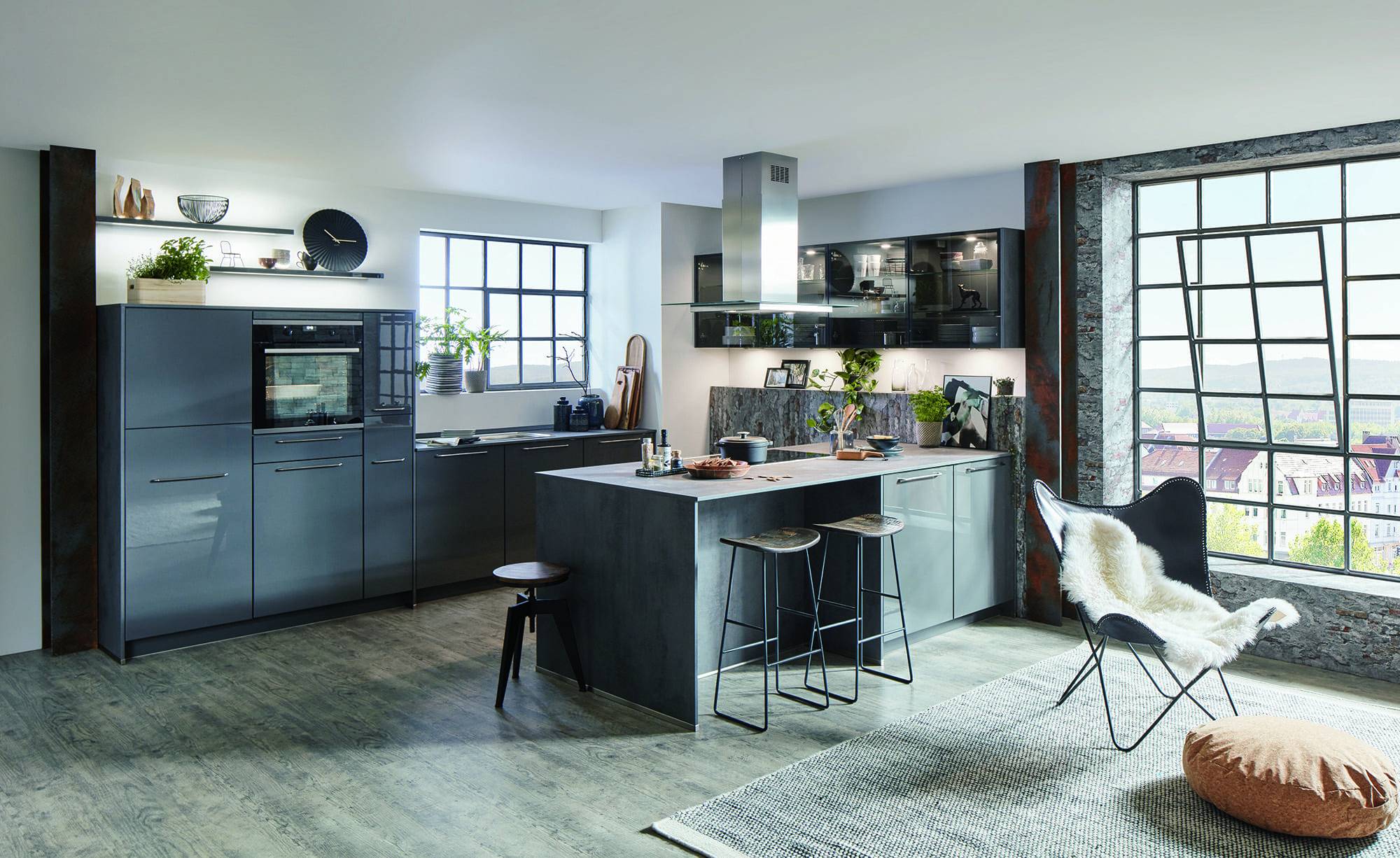 Nobilia Grey Gloss Modern U Shaped Kitchen 2021 | MAS Kuchen, Reading
