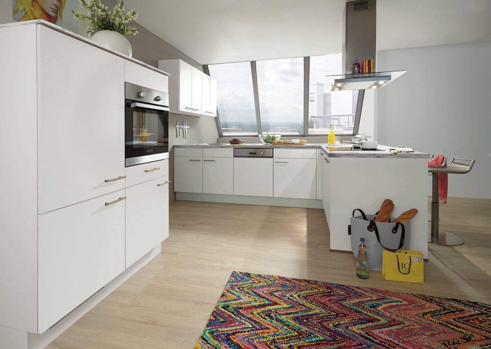 Nobilia Matt White U Shaped Kitchen 2021 | MAS Kuchen, Reading