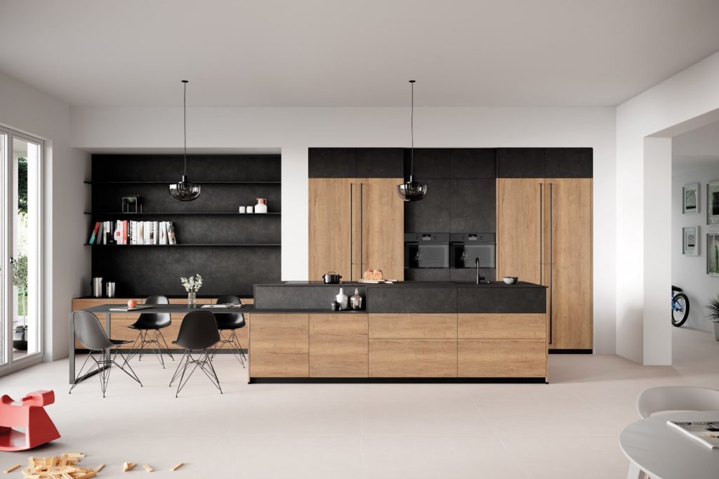 Rotpunkt Brushed Metal Dark Handleless Kitchen With Island 1 | Net Kitchens, Walthamstow