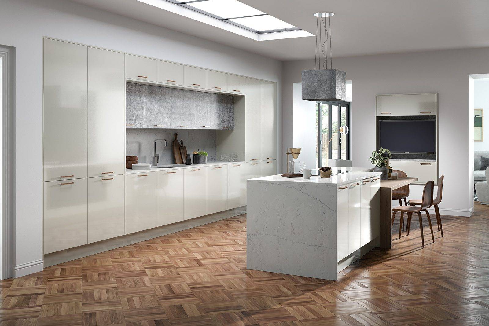 Crystal Gloss Limestone 1 | Net Kitchens, Walthamstow