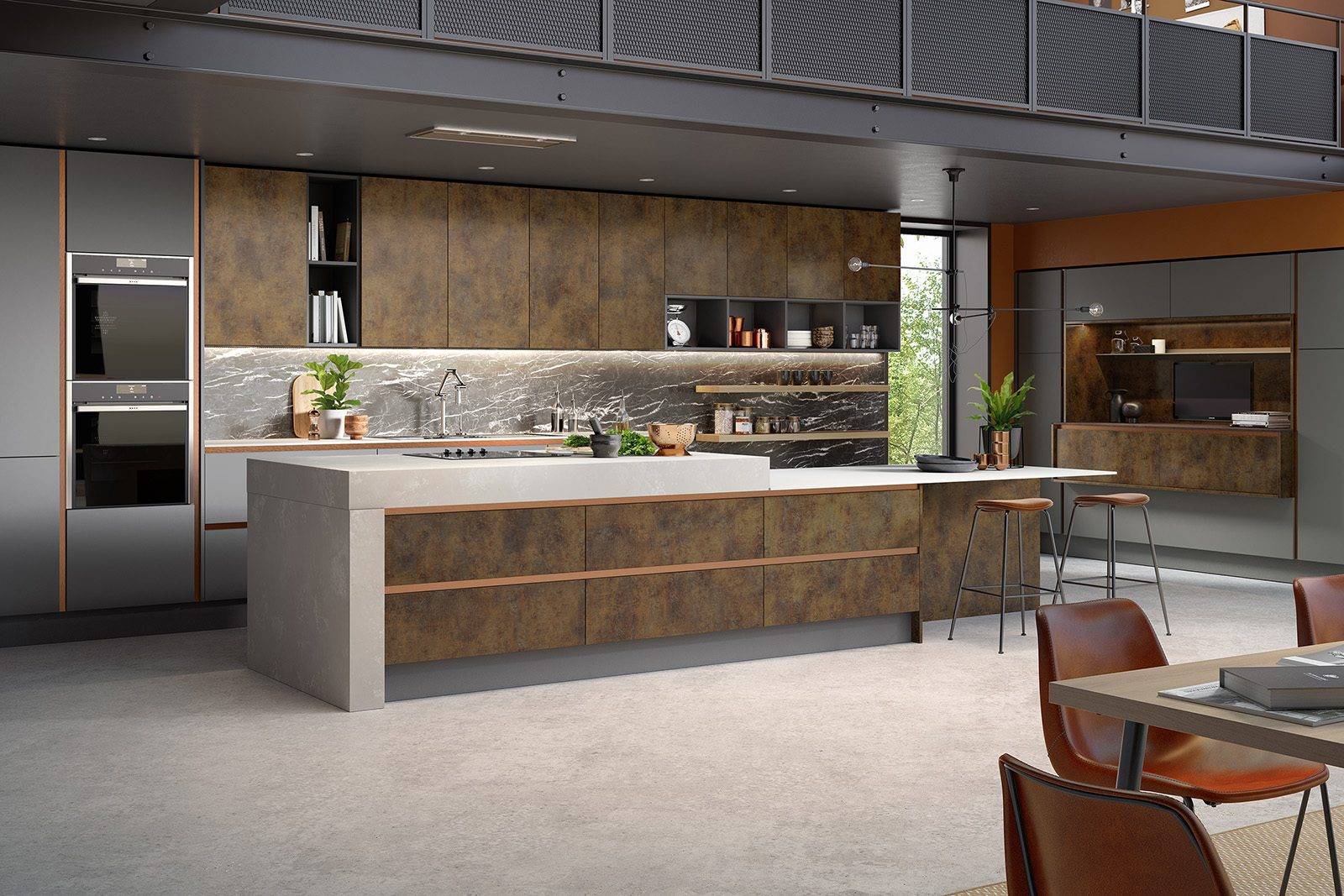 Inset Cube Copper Dusk Grey And Graphite 1 | Net Kitchens, Walthamstow