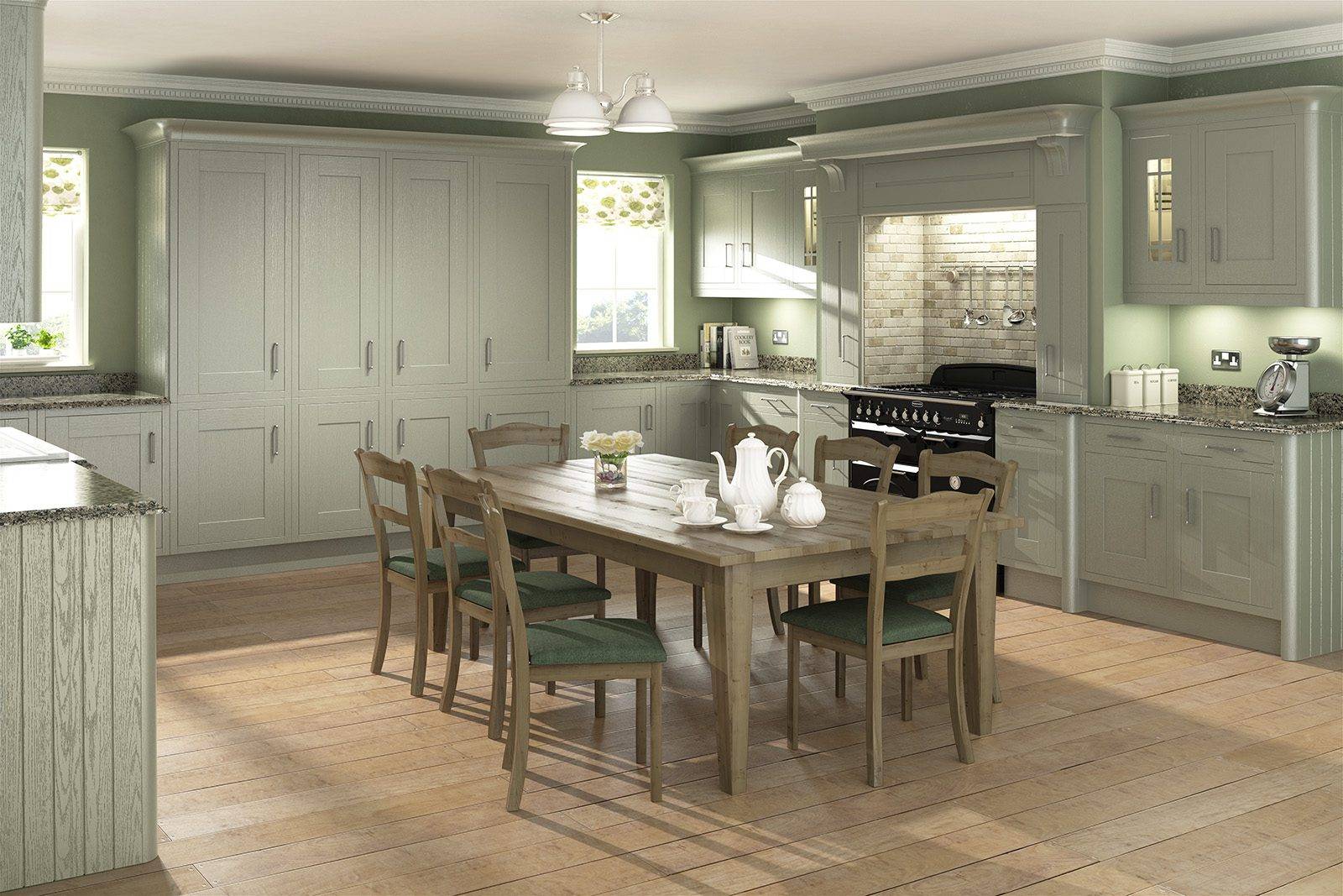 Wood Framed Painted Sage Grey | Net Kitchens, Walthamstow