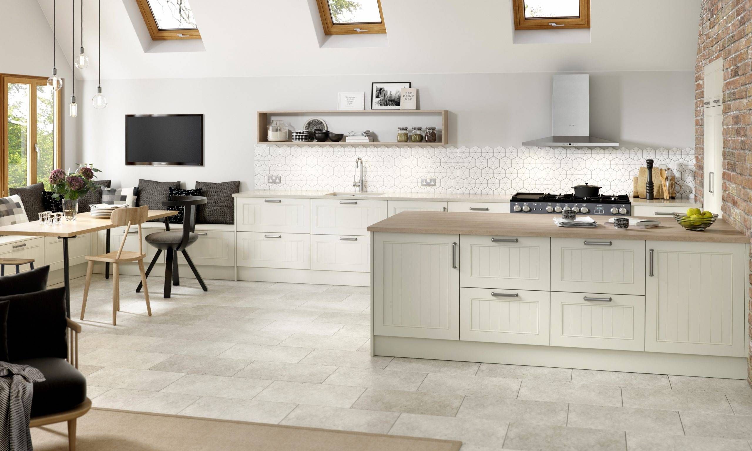 Grooved Ivory | Net Kitchens, Walthamstow