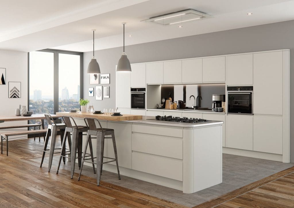 Strada Matte Porcelain Kitchen With Island | Ng Bespoke, Cheshire
