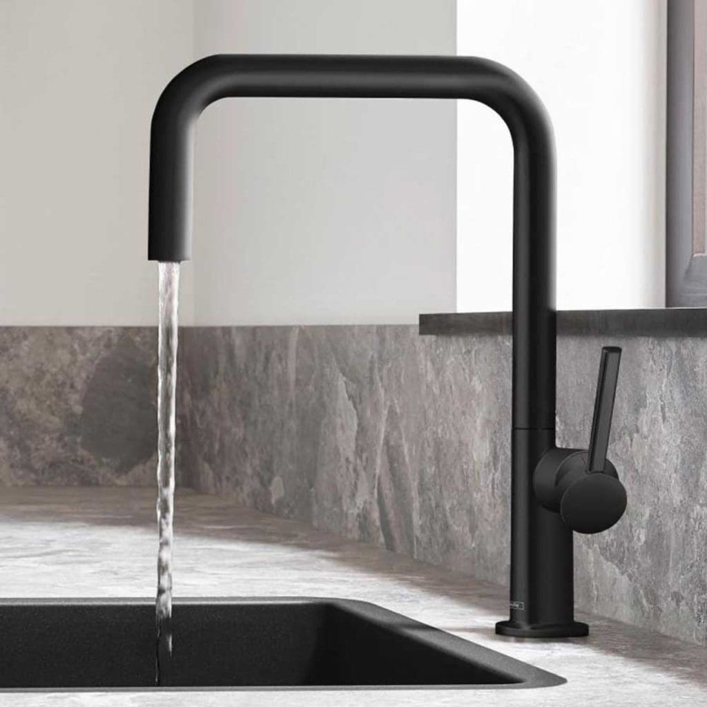 Hansgrohe Talis M54 Matt Black Single Lever Kitchen Sink Mixer Tap 72806670 P36779 180321 Image | Lead Wolf, Gotham