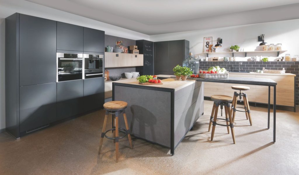Bauformat Grey Matt L Shaped Kitchen With Island | Torben Schmid Kitchens, Truro