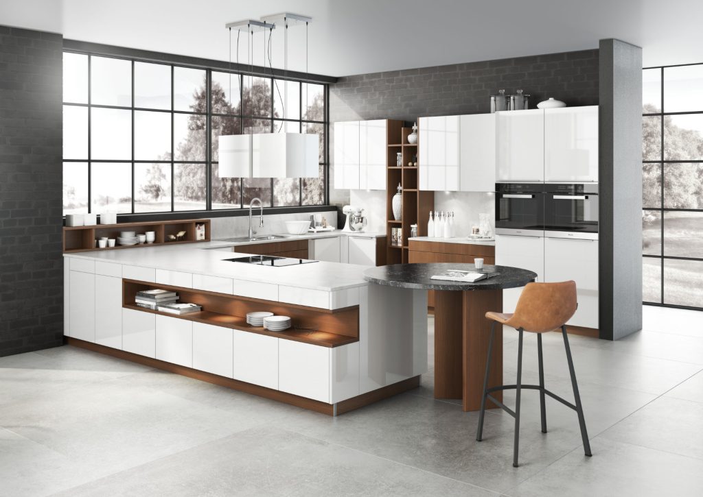 Bauformat High Gloss White U Shaped Handleless Kitchen 2 | Torben Schmid Kitchens, Truro