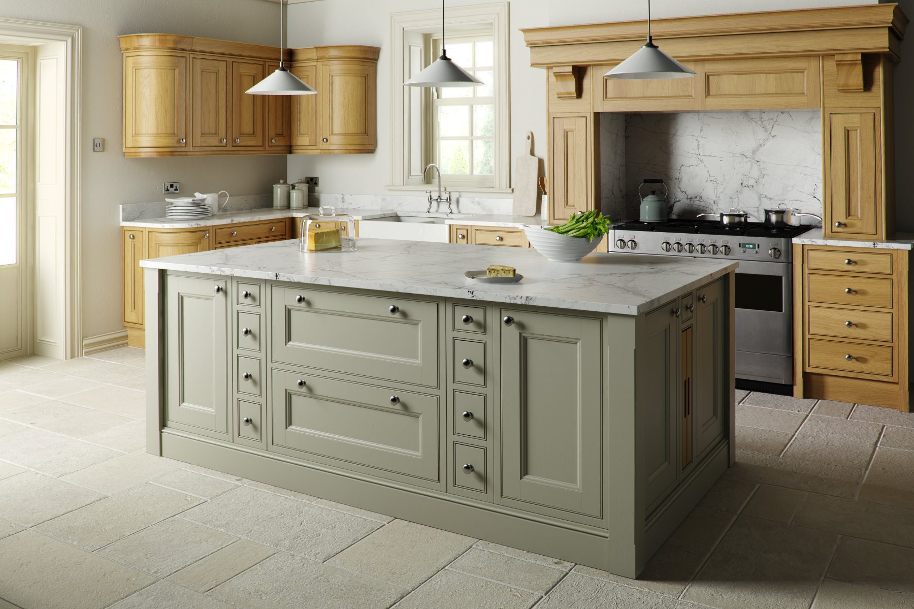 Daval In Frame Traditional Wood Kitchen | Torben Schmid Kitchens, Truro