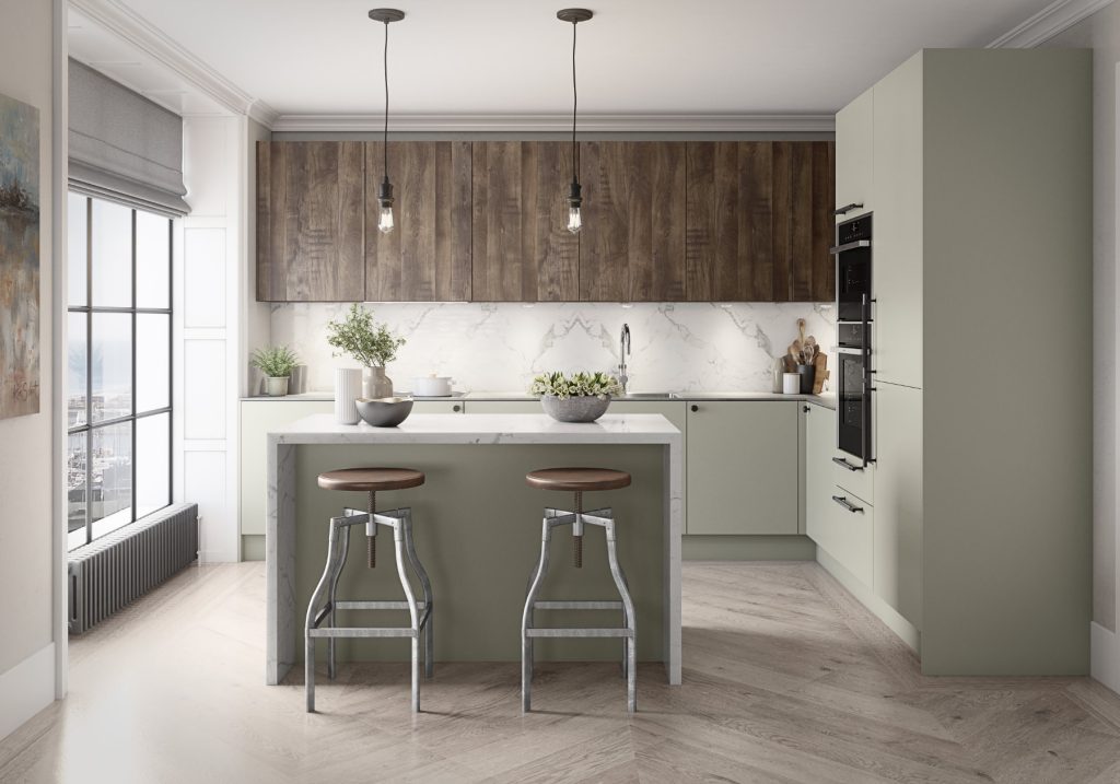 Shaker Kitchens Cornwall - Daval Sage Matt Wood Kitchen 1 | Torben Schmid Kitchens, Truro