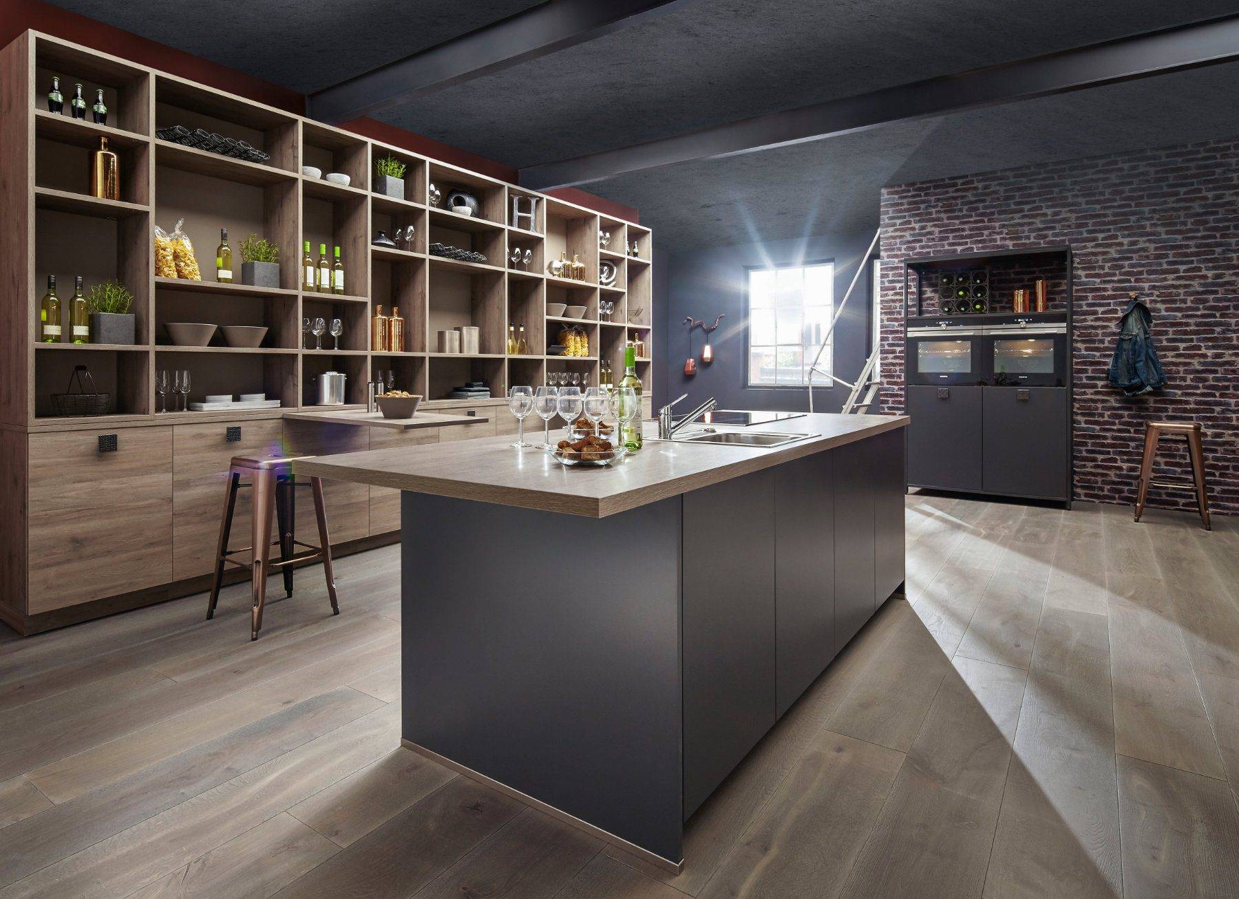 Bauformat Matt Grey Wood Open Plan Kitchen With Island 1 | Torben Schmid Kitchens, Truro