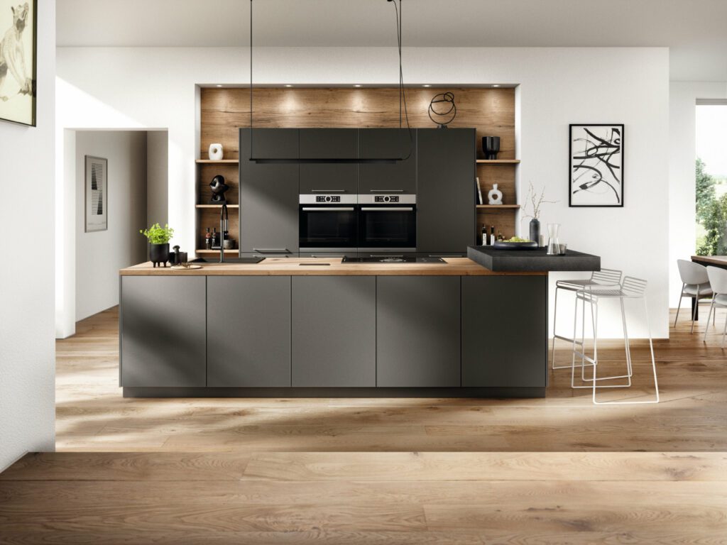 Nobilia Charcoal Matt Handleless Kitchen 3 | Kutchenhaus, Sevenoaks