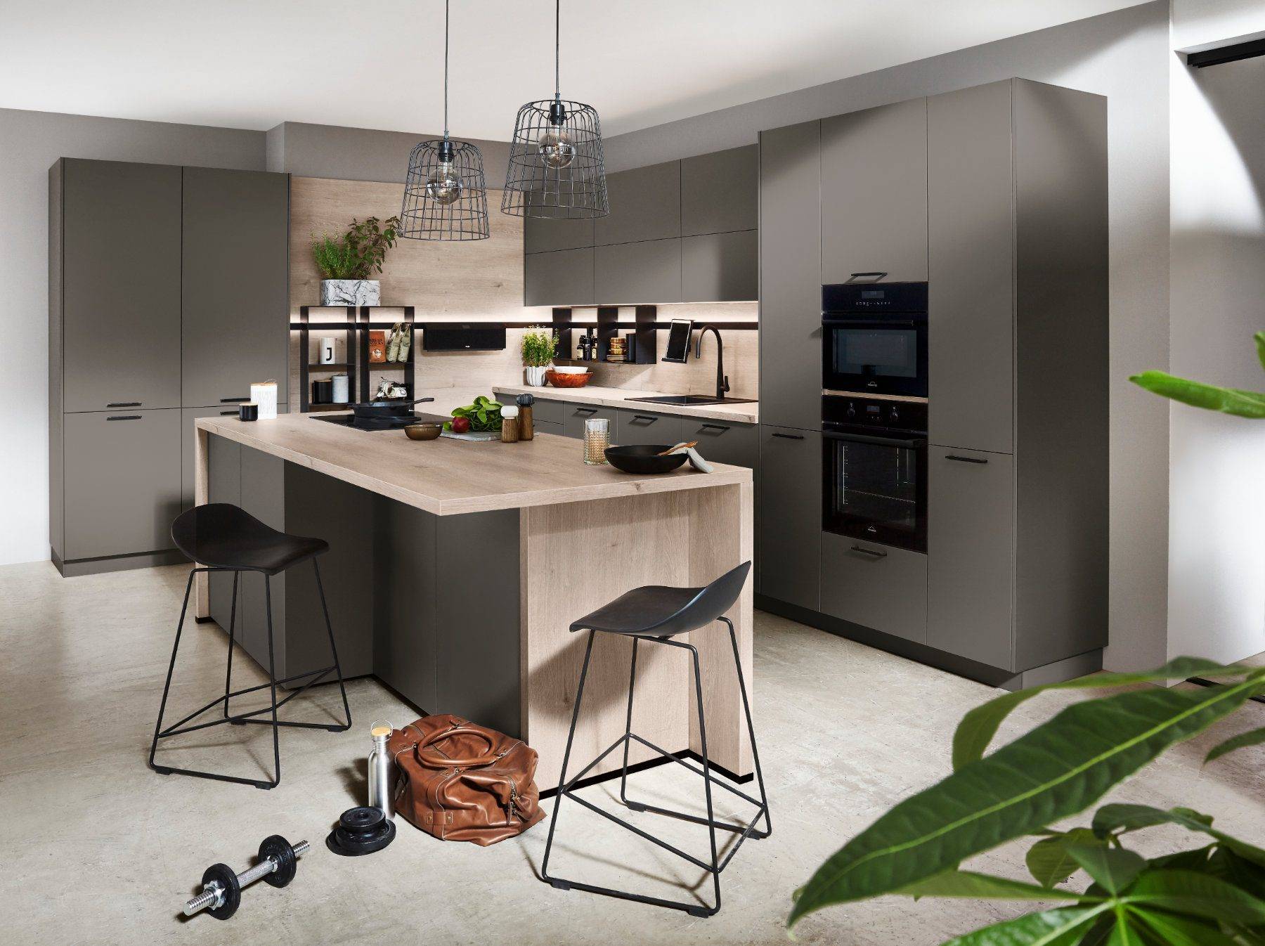Nobilia Grey Matt Kitchen With Island 1 | Lead Wolf, Peterborough