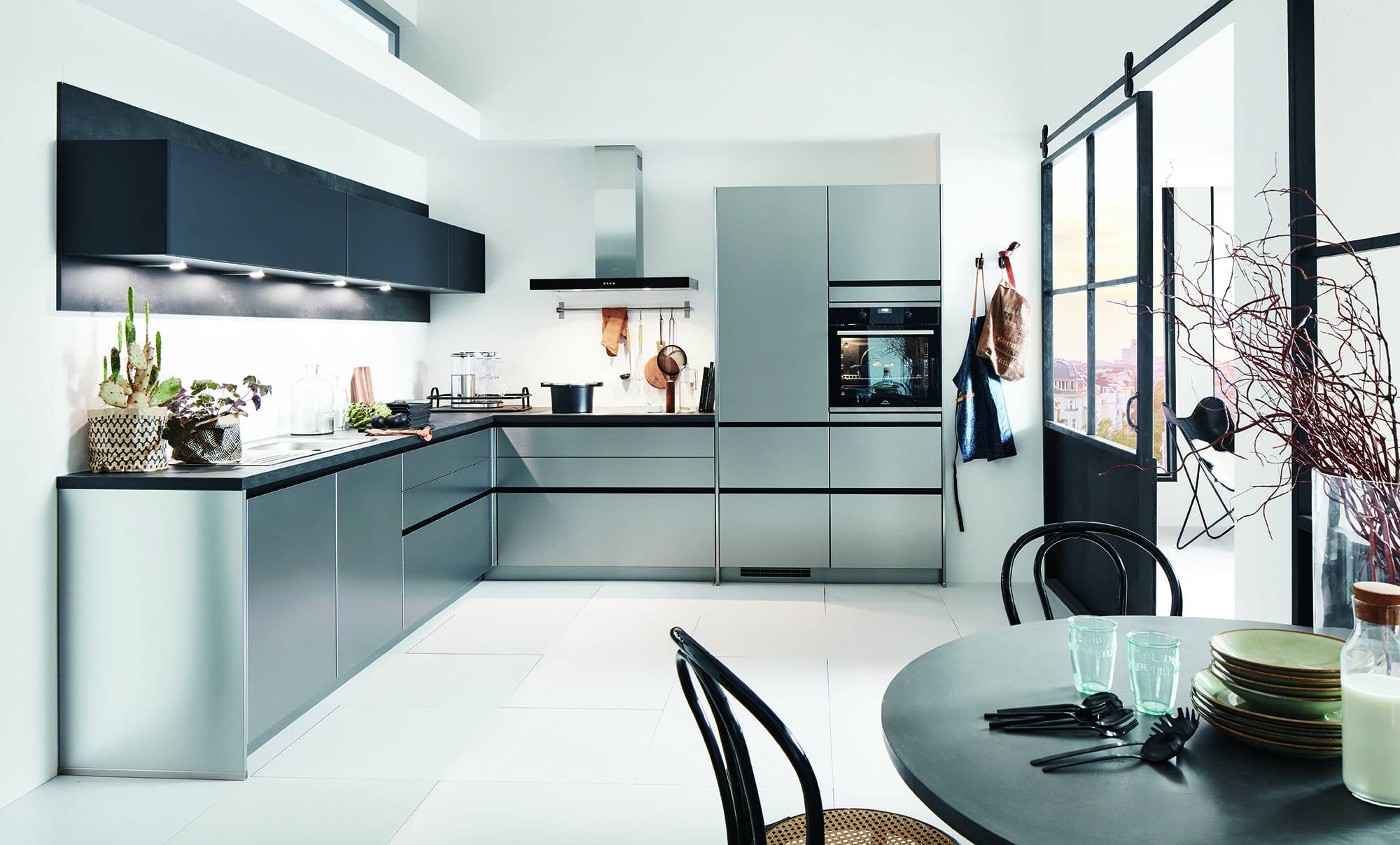 Nobilia Metallic Handleless L Shaped Kitchen 2021 1 | Lead Wolf, Peterborough
