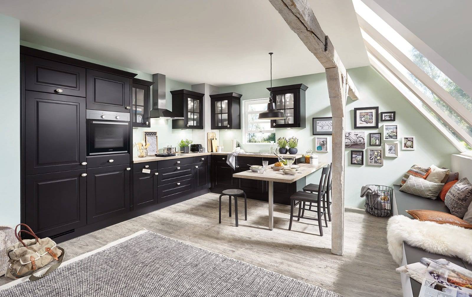 Nobilia Matt Black Shaker Open Plan L Shaped Kitchen 2021 1 | Lead Wolf, Peterborough