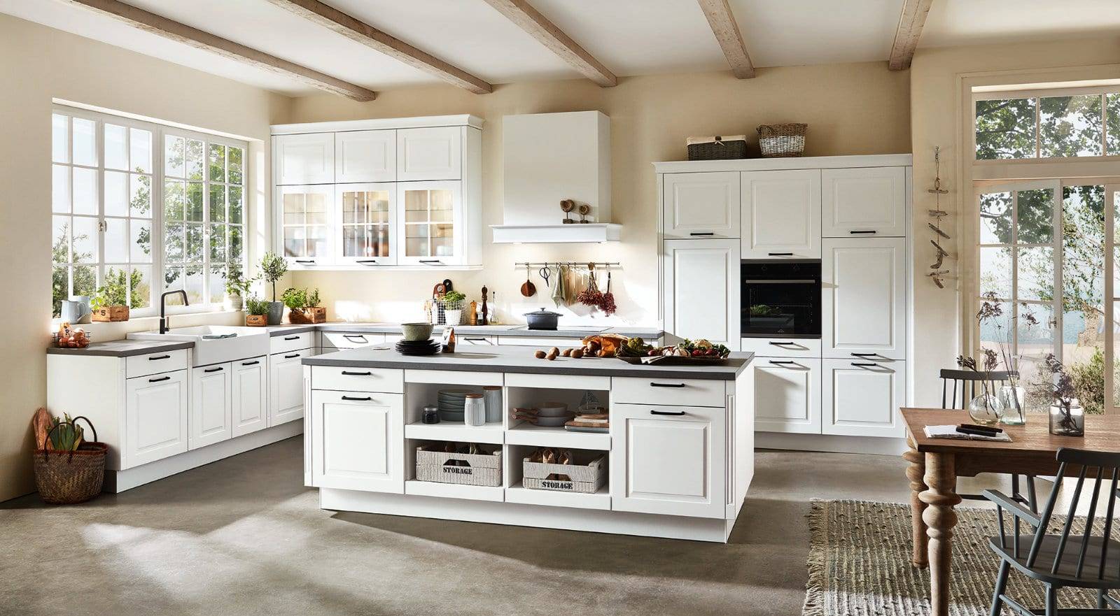 Nobilia Matt White Open Plan Shaker Kitchen With Island 2021 1 | Kutchenhaus, Chester