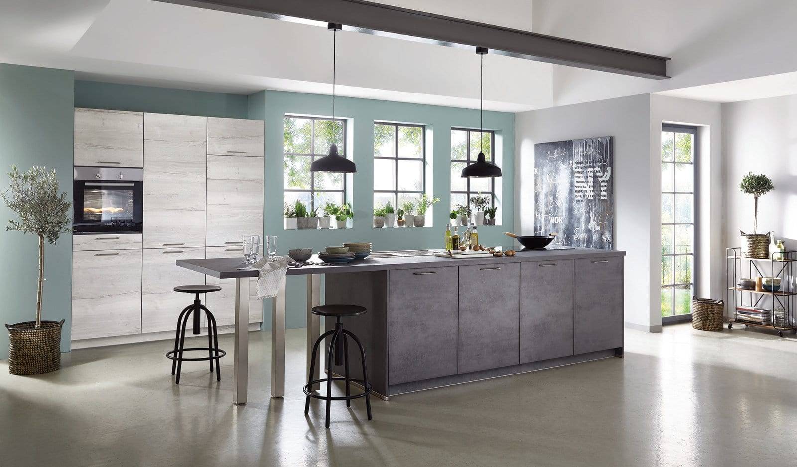 Nobilia Open Plan Stone Kitchen With Island 2021 1 | Lead Wolf, Peterborough