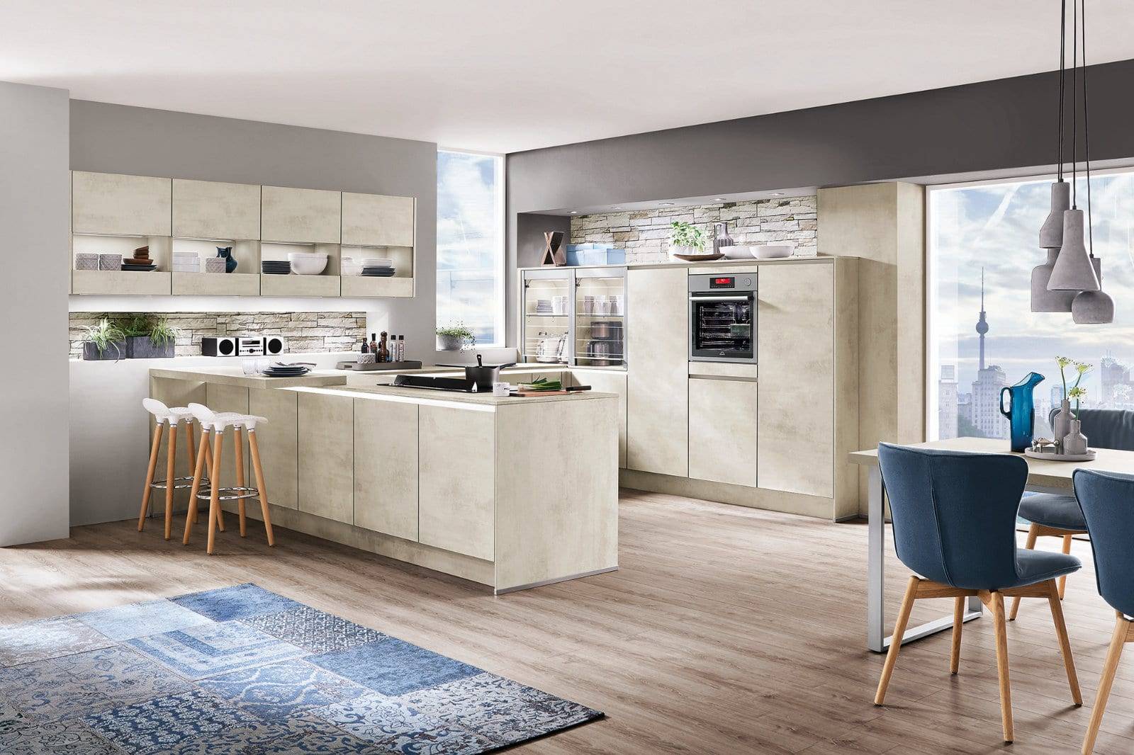 Nobilia Stone Handleless U Shaped Kitchen 2021 1 1 | Lead Wolf, Peterborough