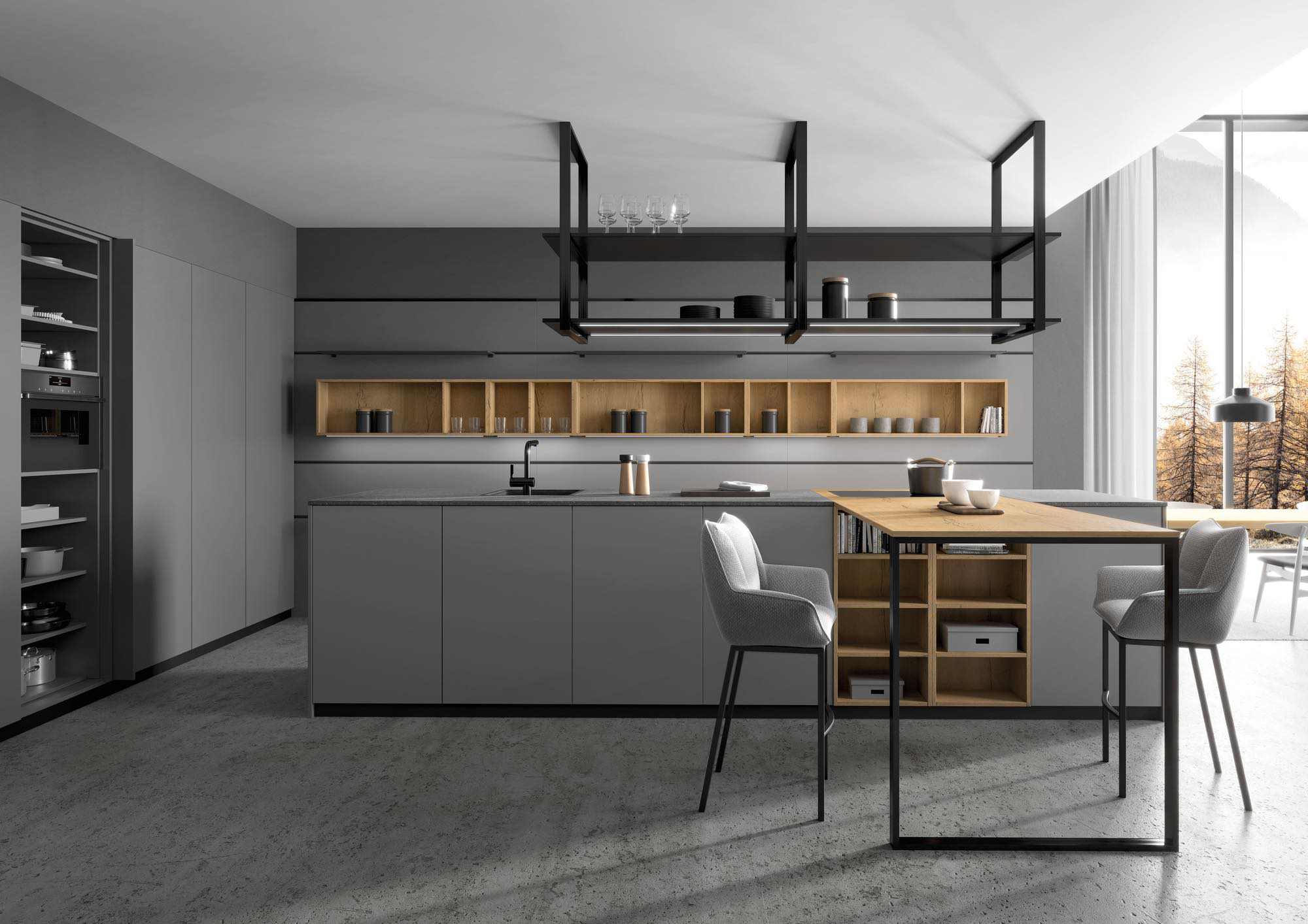 Rotpunkt Modern Grey Matt Kitchen 1 | John Willox Kitchen Design, Ellon