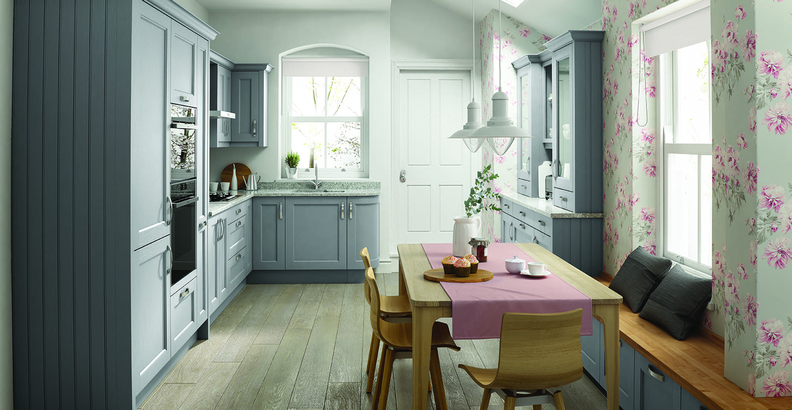 Second Nature Patridge Grey Shaker L Shaped Kitchen | John Willox Kitchen Design, Ellon