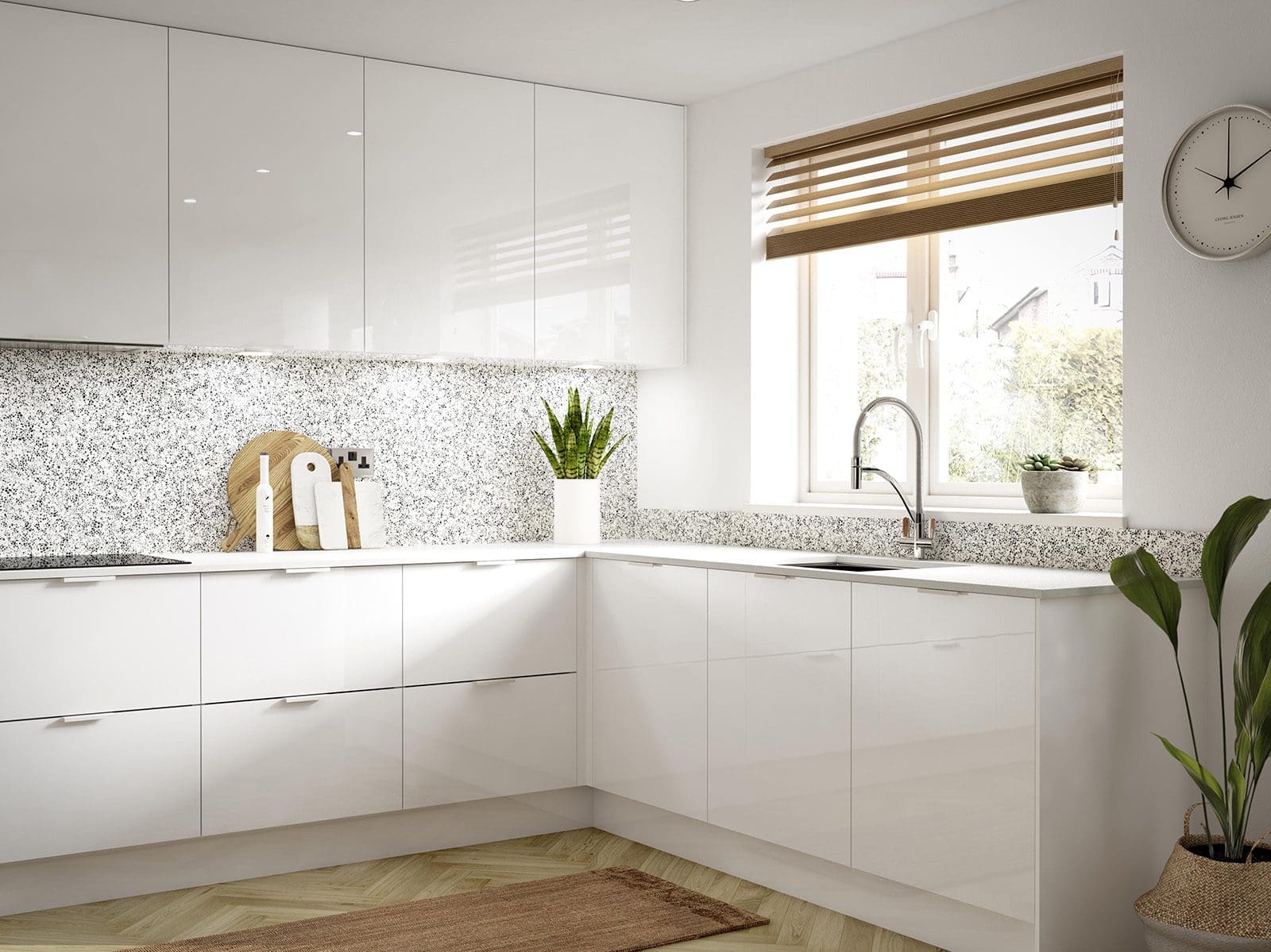Second Nature White Gloss Kitchen | John Willox Kitchen Design, Ellon