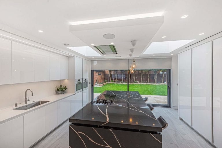 Open Plan Kitchen and Bathroom