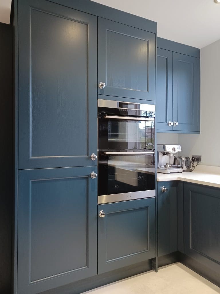 Beaded Shaker Kitchen In Dark Blue 2 | Colourhill, Beeston