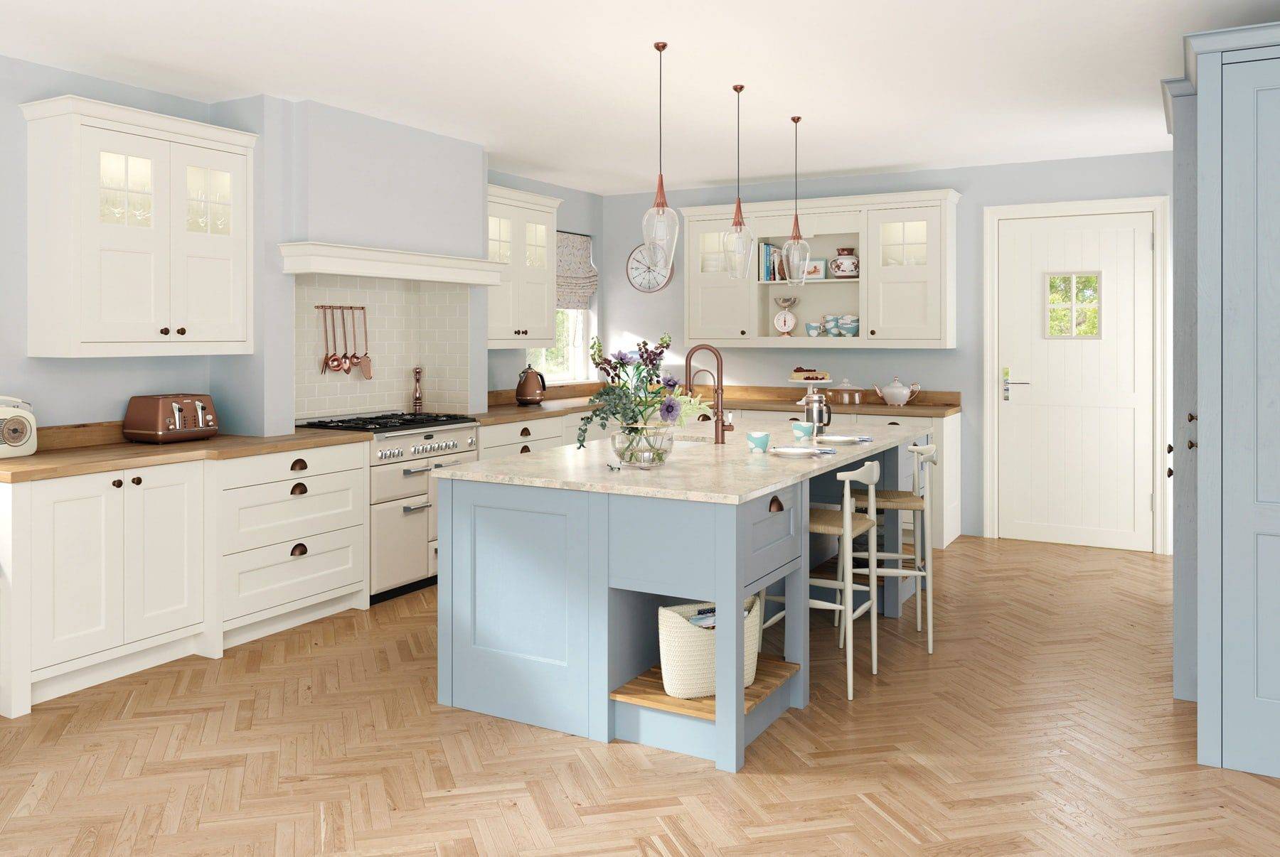 Wakefield Porcelain And Pantry Blue Shaker Kitchen 1 | Colourhill, Mansfield