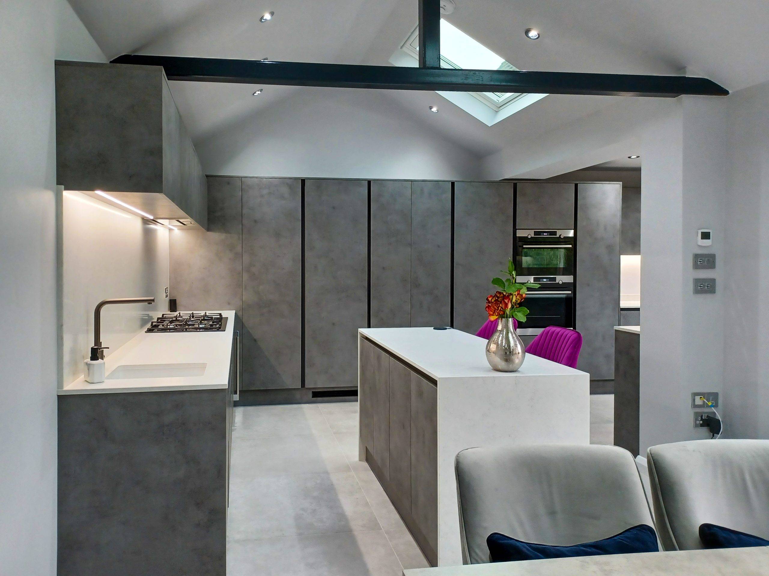 Modern Industrial Concrete Kitchen | Colourhill, Mansfield