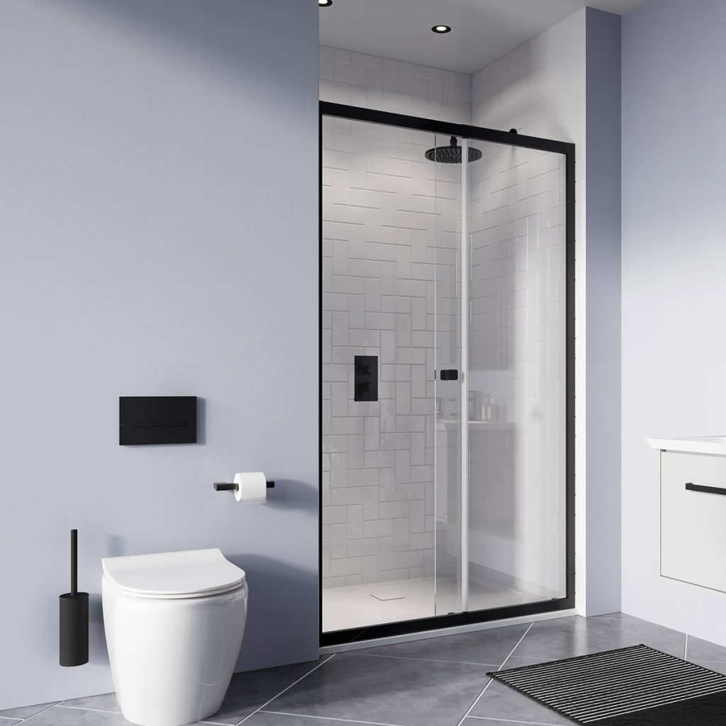Clear 6 Mb Single Sliding Door In Recess | Cambridgeshire Bathrooms, Cambridge