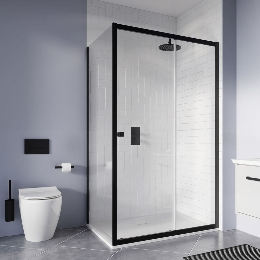 Clear 6 Mb Single Sliding Door With Side Panel | Cambridgeshire Bathrooms, Cambridge