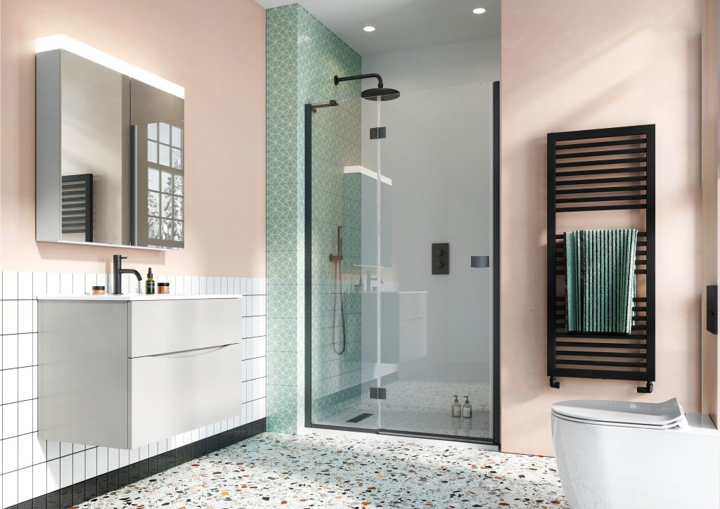 Design 8 Mb Hinged Door With Inline In Recess | Cambridgeshire Bathrooms, Cambridge