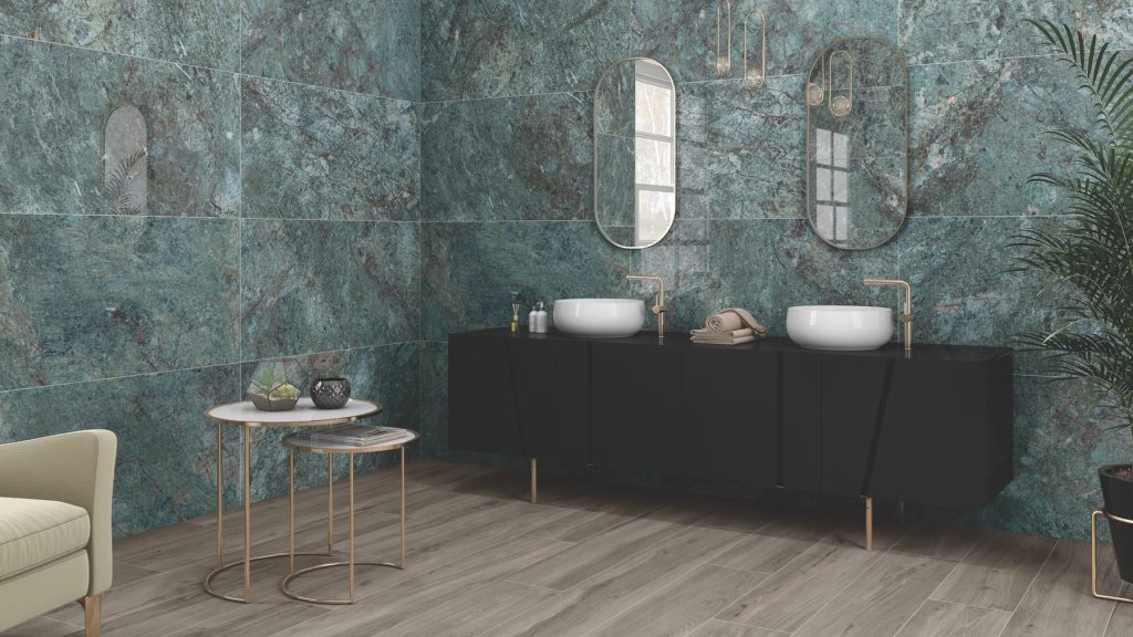 Marble Luxe Porcelain Polished Smeraldo 1 | Cambridgeshire Bathrooms, Cambridge