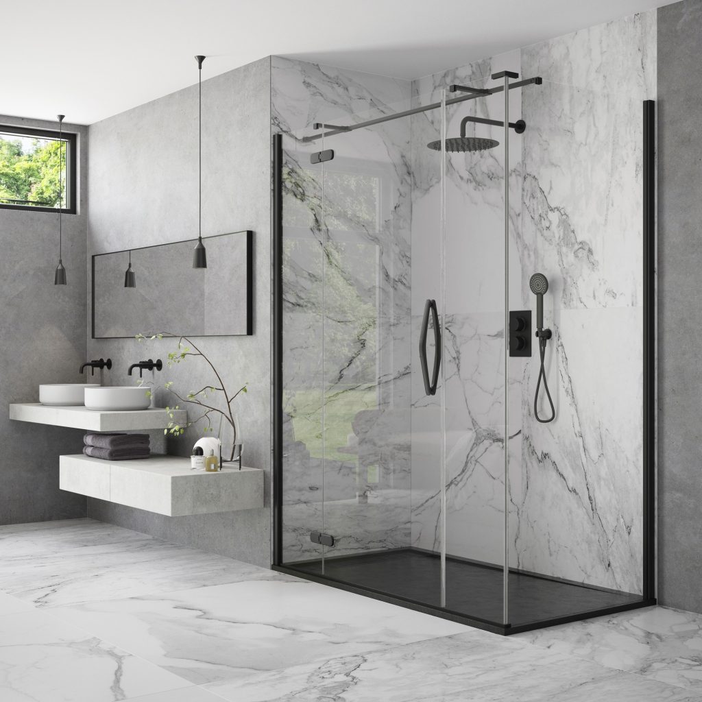 Oro Hinge Inline Ultraframeless Side Panel | Cambridgeshire Bathrooms, Cambridge