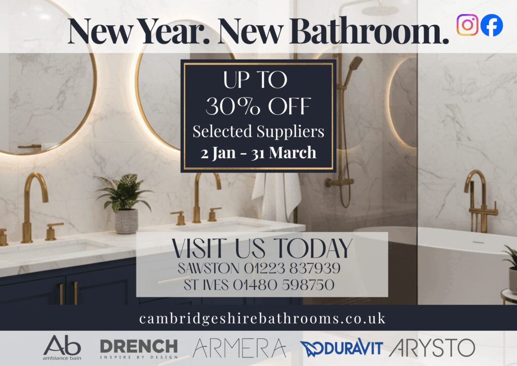 New Year. New Bathroom. 5 LANDSCAPE | Cambridgeshire Bathrooms
