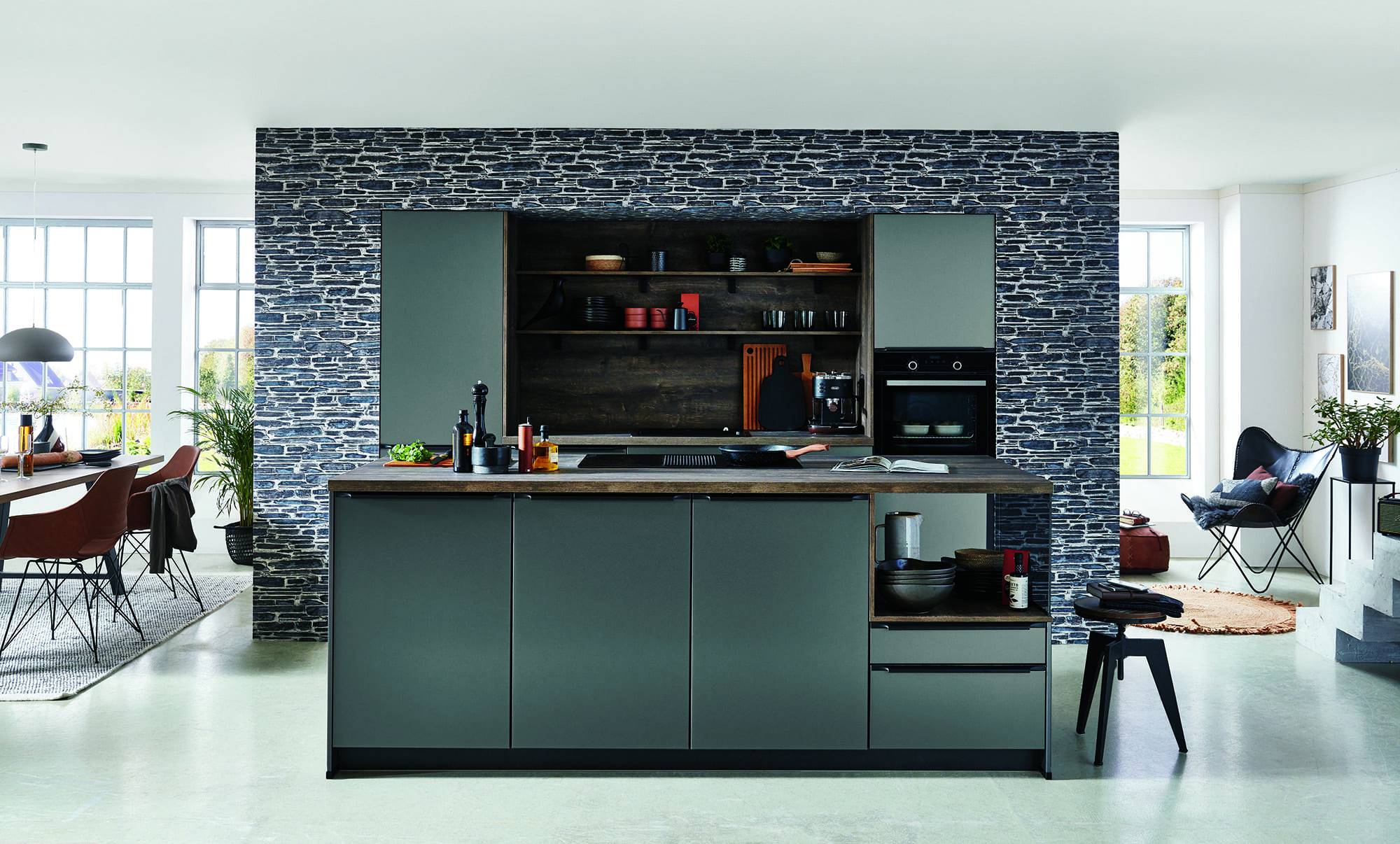 Nobilia Grey Metallic Look Compact Handleless Kitchen 2021 1 | Alon Interiors, Kent