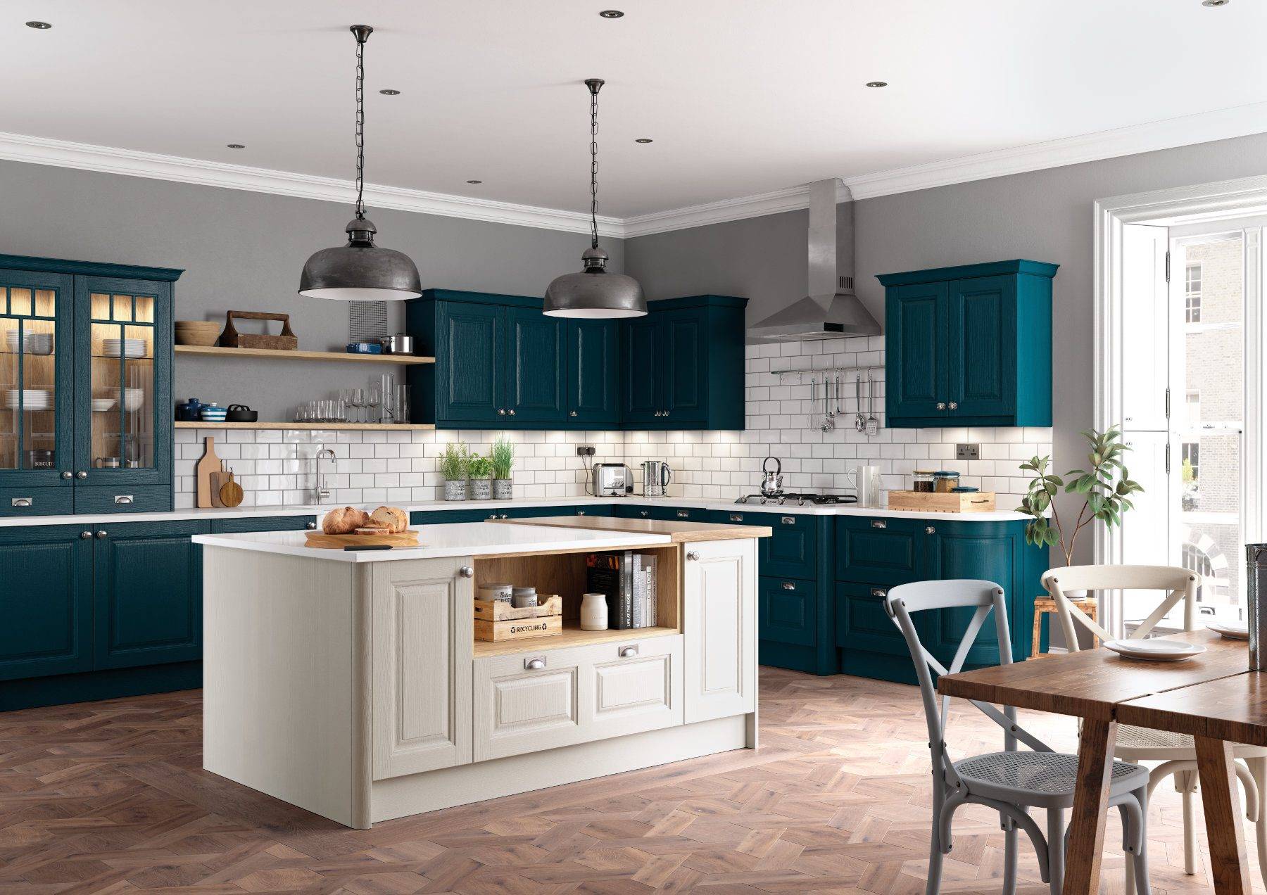 Daval Vibrant Open Plan Shaker Kitchen 1 | Alon Interiors, Kent