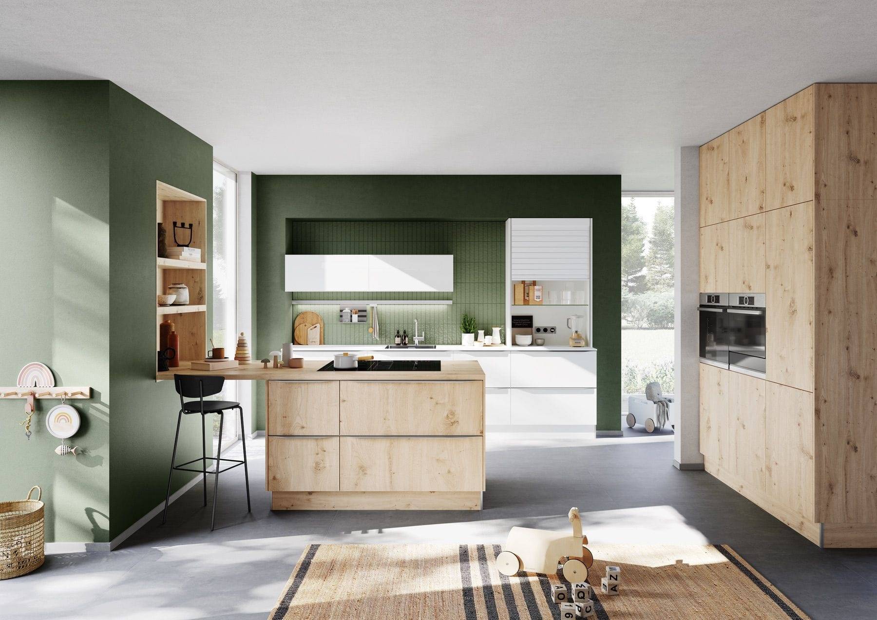 Light Wood Open Plan Kitchen | Alon Interiors, Kent