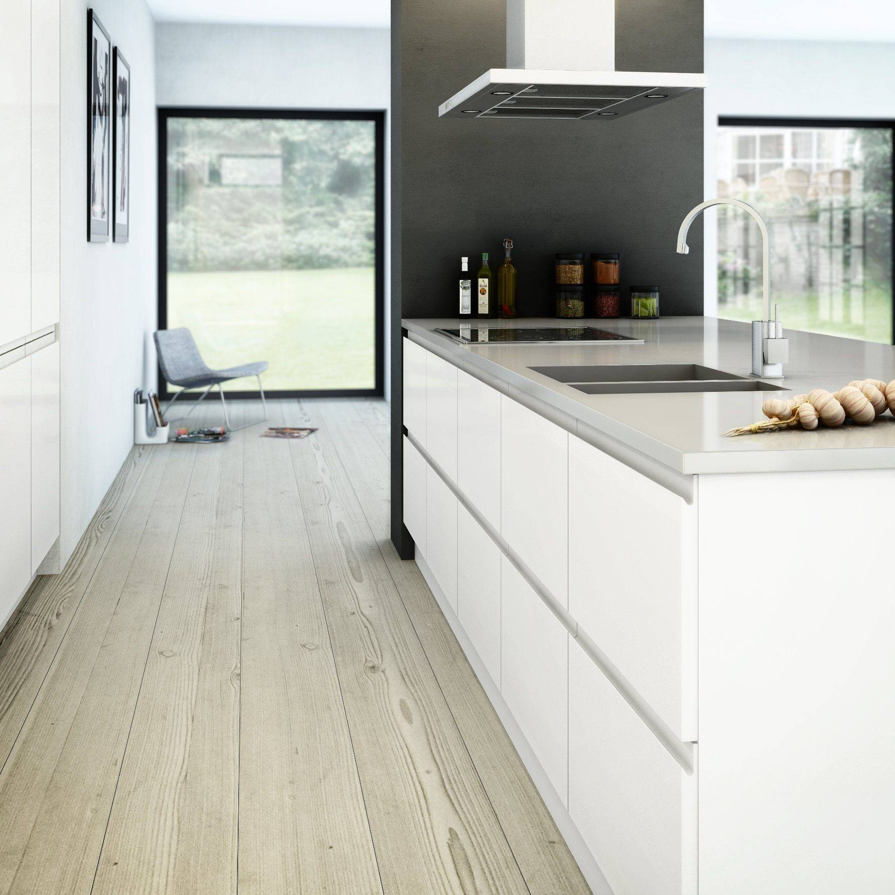 Daval White Gloss Kitchen | Alon Interiors, Kent