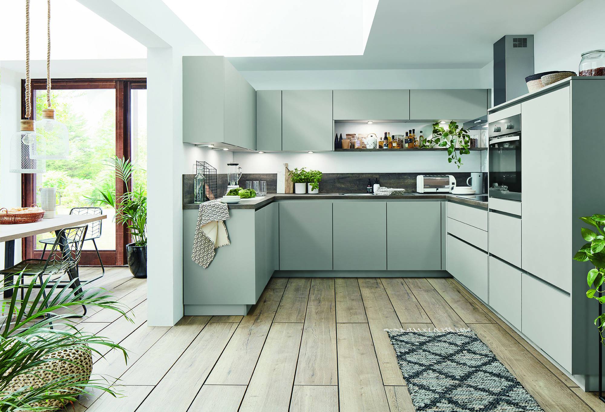 Nobilia Modern Grey Matt Handleless U Shaped Kitchen 2021 | Alon Interiors, Kent