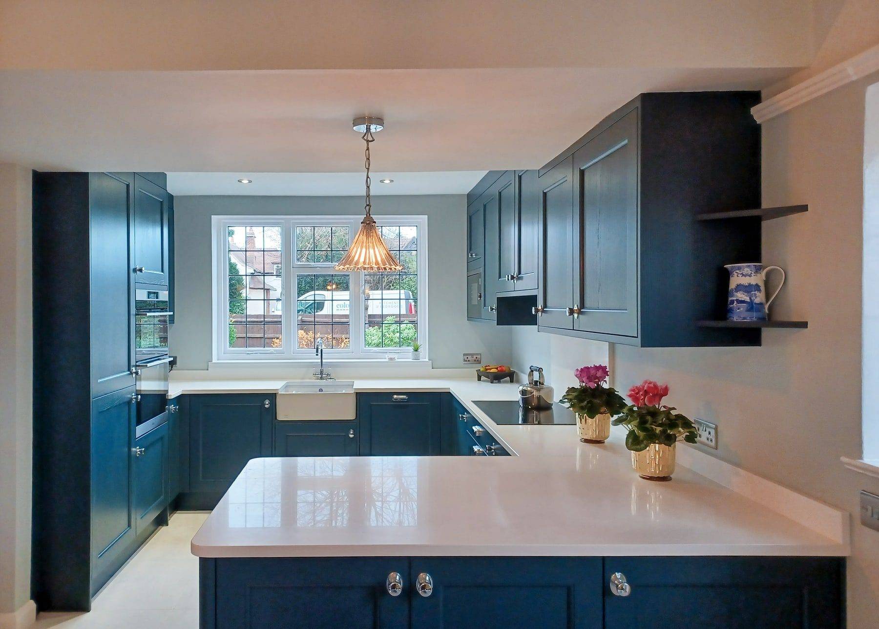 Beaded Shaker Kitchen In Dark Blue 3 1 | Colourhill, Mansfield