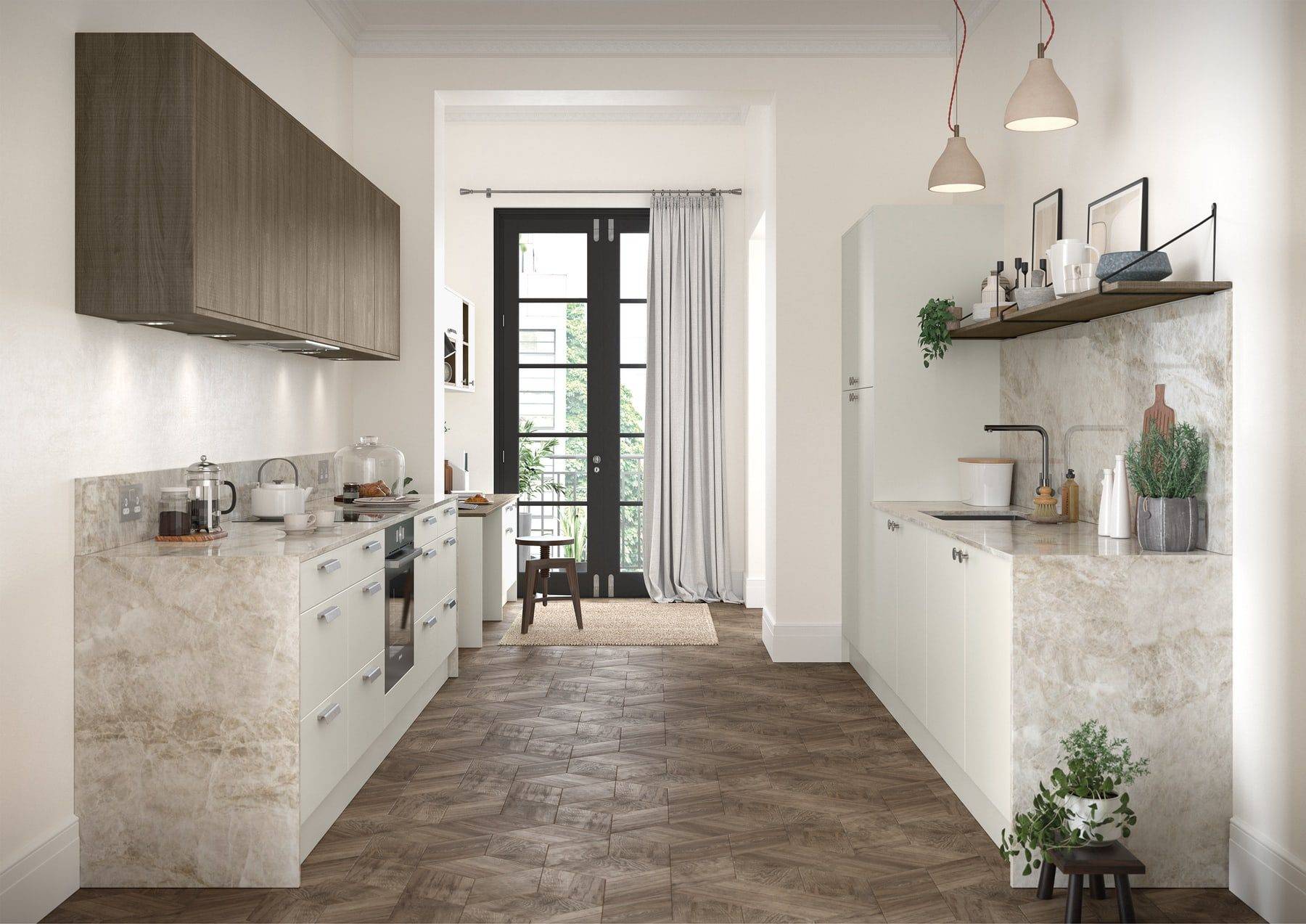 Zola Soft Matte Porcelain And Rezana Weathered Silver Gallery Kitchen | Colourhill, Mansfield