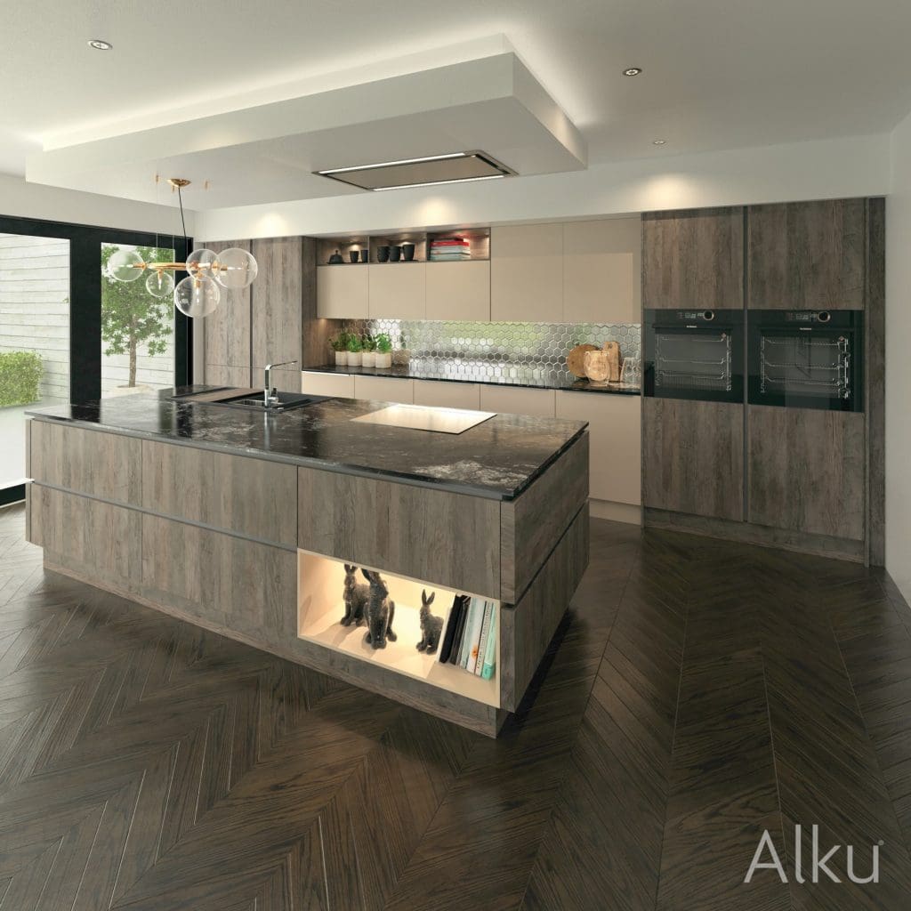 Alku Modern Handleless Wood Kitchen 1 | Rowe Fitted Interiors, Hoylake