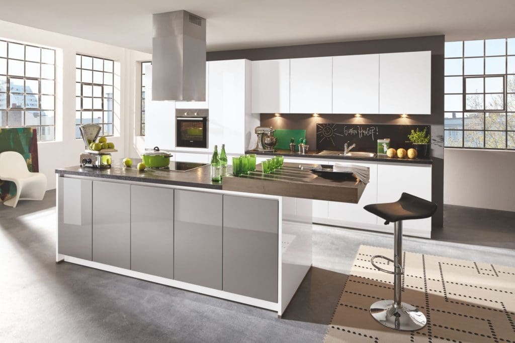 Bauformat High Gloss Handleless Kitchen With Island | Rowe Fitted Interiors, Hoylake