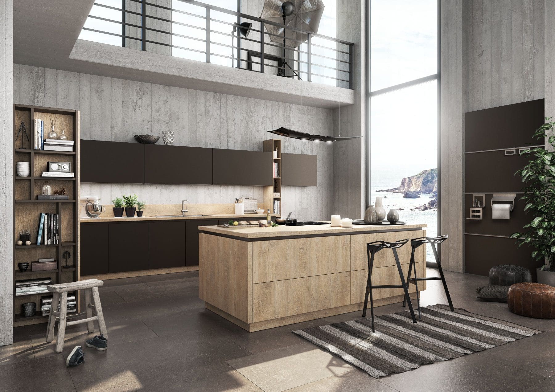 Bauformat Matt Wood Handleless Kitchen With Island 1 | Rowe Fitted Interiors, Hoylake