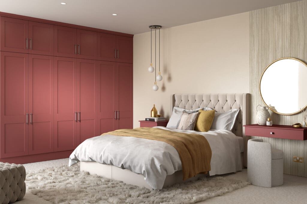 CGI Bedroom 5G Allerford Superior Matt Tuscan Red RGB | Rowe Fitted Interiors