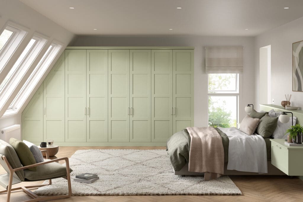 CGI Bedroom 5G Lanark Matt Meadow Green RGB | Rowe Fitted Interiors