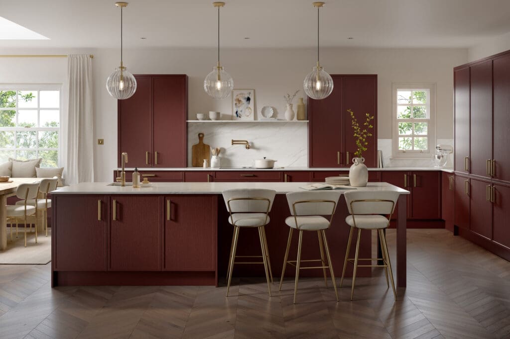 CGI Kitchen Painted Brooklyn Heritage Red RGB | Rowe Fitted Interiors